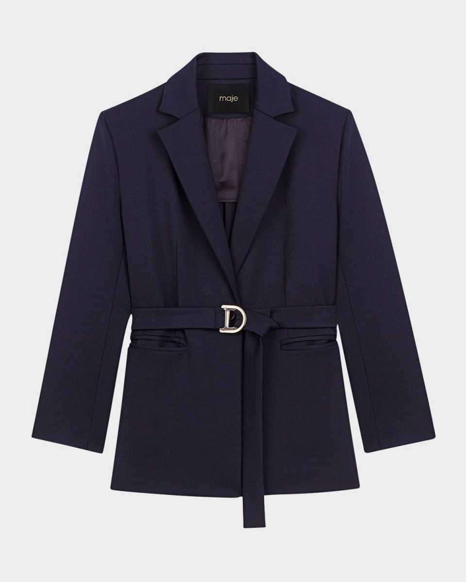 Villeplisse Belted Pleated Blazer